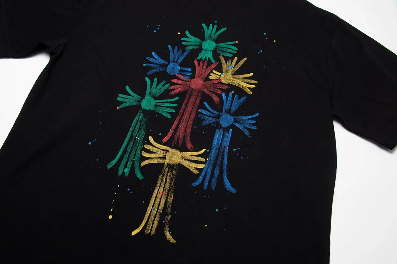 P160 Chrome Hearts Chrome Hearts Cross Painted Colorful Short Sleeves Size: SMLXL Color: Black White